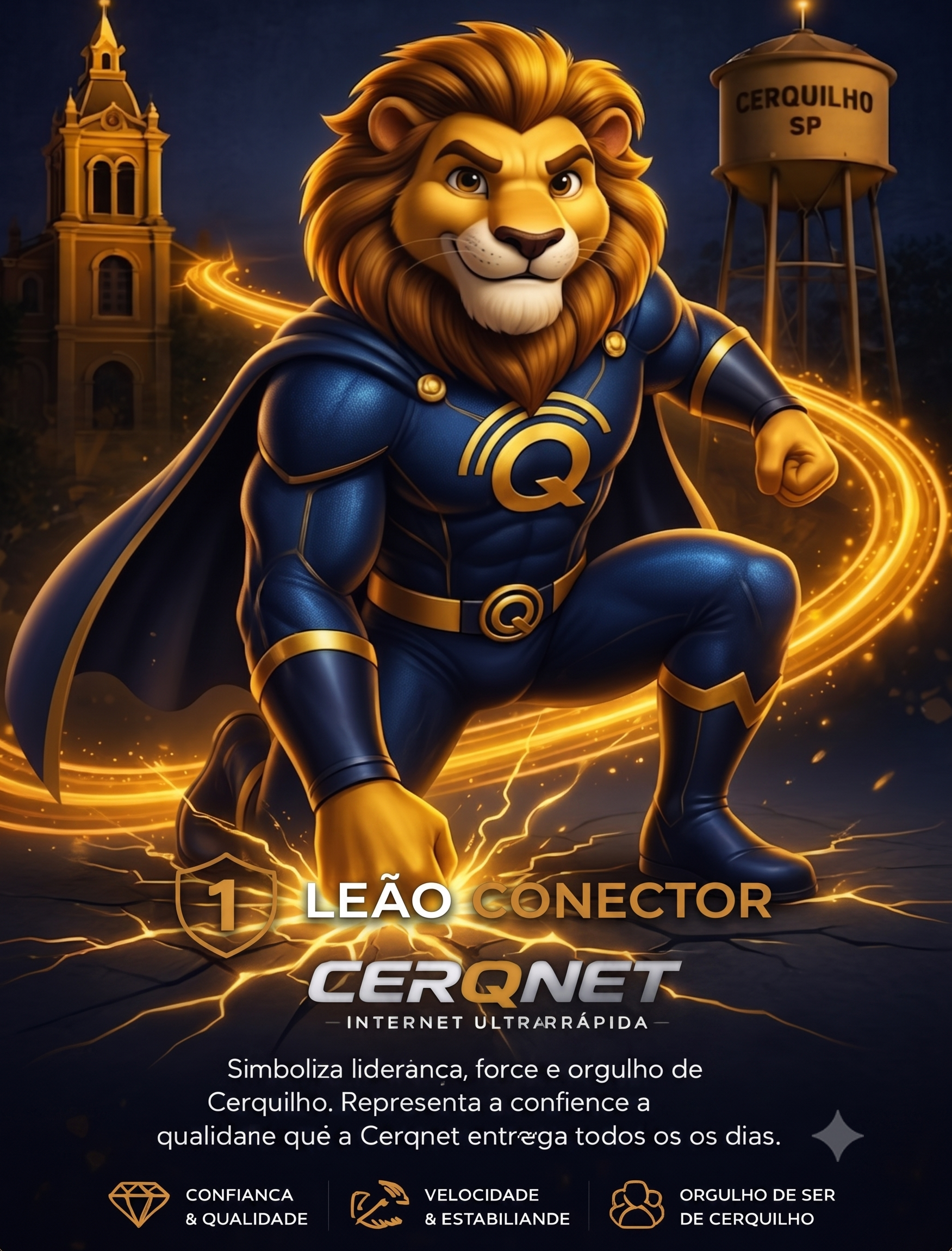 Mascote CERQNET - Leão Conector